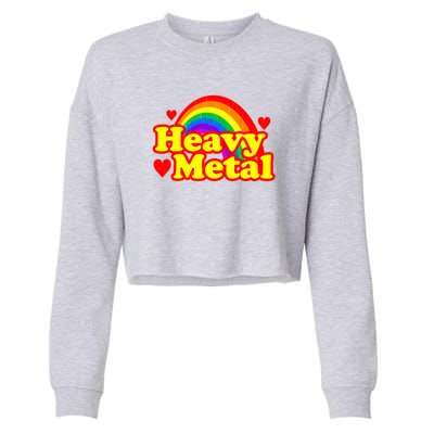 Funny Heavy Metal Rainbow Cropped Pullover Crew