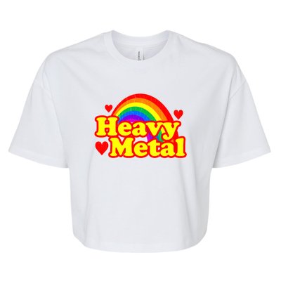 Funny Heavy Metal Rainbow Bella+Canvas Jersey Crop Tee