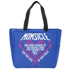 Funny Hockey Mom Funny Gift Momsicle Great Gift Zip Tote Bag