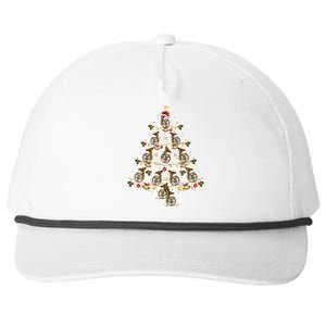 French Horn Music Lover Xmas Gift French Horn Christmas Tree Snapback Five-Panel Rope Hat