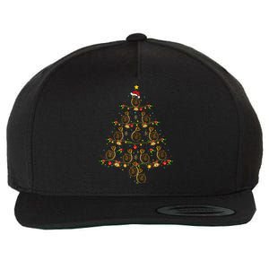 French Horn Music Lover Xmas Gift French Horn Christmas Tree Wool Snapback Cap