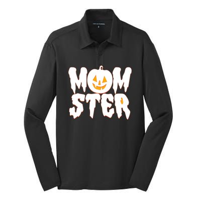 Funny Halloween Momster Monster Silk Touch Performance Long Sleeve Polo