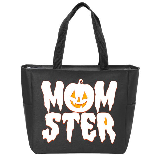 Funny Halloween Momster Monster Zip Tote Bag
