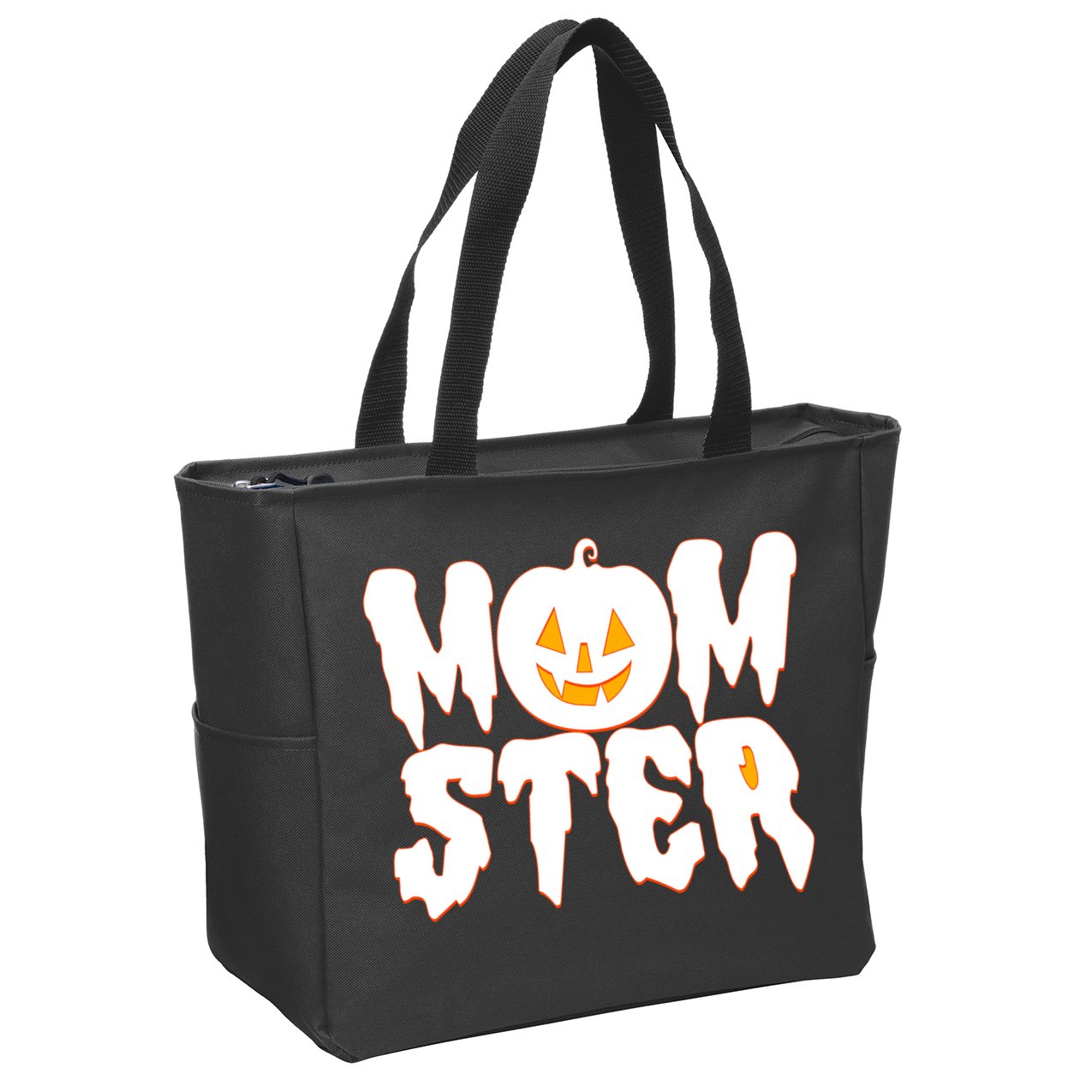 Funny Halloween Momster Monster Zip Tote Bag