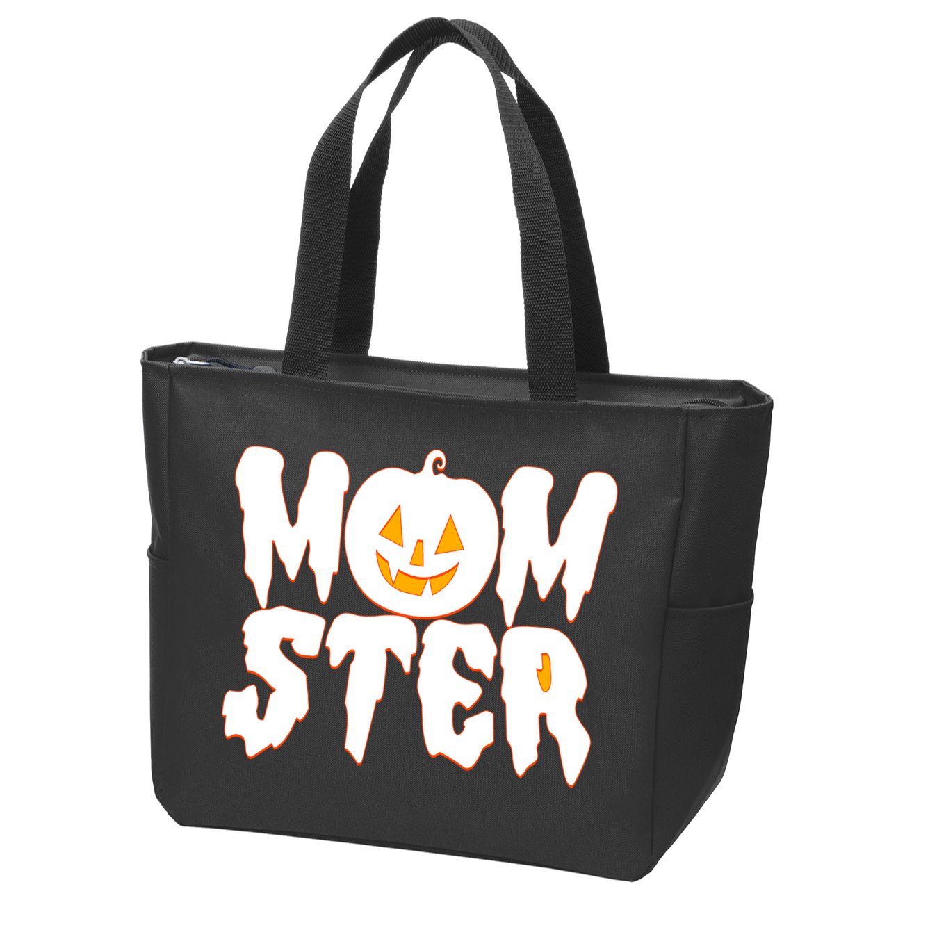 Funny Halloween Momster Monster Zip Tote Bag