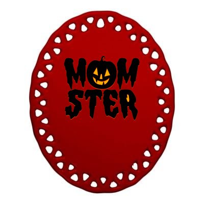 Funny Halloween Momster Monster Ceramic Oval Ornament