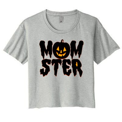 Funny Halloween Momster Monster Women's Crop Top Tee