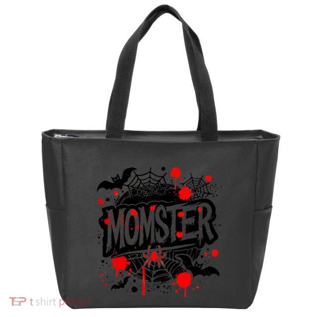 Funny Halloweem Momster Monster Mommy Mom Mother Matching Family Zip Tote Bag