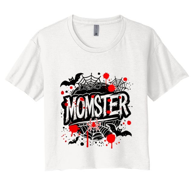 Funny Halloweem Momster Monster Mommy Mom Mother Matching Family Crop Top