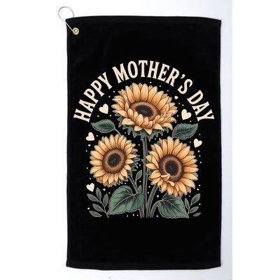 Funny Happy Mothers Day Cute Floral For Women Mom Grandma Golf Towel