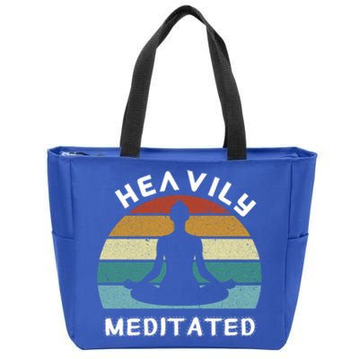 Funny Heavily Meditated Spiritual Yoga Meditation Gift Meaningful Gift Zip Tote Bag