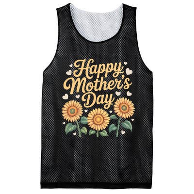 Funny Happy Mothers Day Cute Floral For Women Mom Grandma Mesh Reversible Basketball Jersey Tank