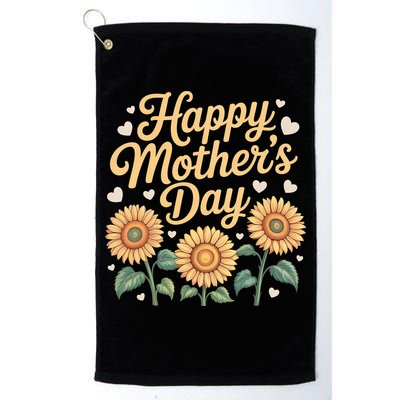 Funny Happy Mothers Day Cute Floral For Women Mom Grandma Golf Towel