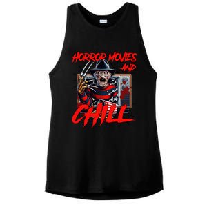 Freddy Horror Movies And Chill Scary Halloween Ladies PosiCharge Tri-Blend Wicking Tank