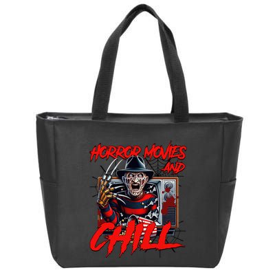 Freddy Horror Movies And Chill Scary Halloween Zip Tote Bag