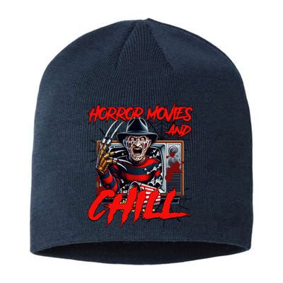 Freddy Horror Movies And Chill Scary Halloween Sustainable Beanie