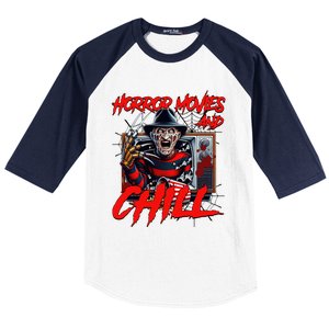 Freddy Horror Movies And Chill Scary Halloween Baseball Sleeve Shirt