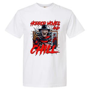 Freddy Horror Movies And Chill Scary Halloween Garment-Dyed Heavyweight T-Shirt