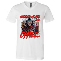 Freddy Horror Movies And Chill Scary Halloween V-Neck T-Shirt