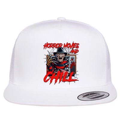 Freddy Horror Movies And Chill Scary Halloween Flat Bill Trucker Hat