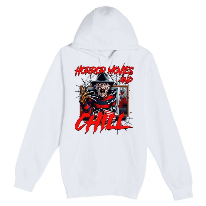 Freddy Horror Movies And Chill Scary Halloween Premium Pullover Hoodie