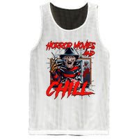 Freddy Horror Movies And Chill Scary Halloween Mesh Reversible Basketball Jersey Tank