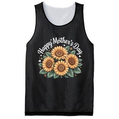 Funny Happy Mothers Day Cute Floral For Women Mom Grandma Mesh Reversible Basketball Jersey Tank