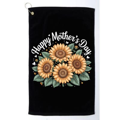 Funny Happy Mothers Day Cute Floral For Women Mom Grandma Golf Towel