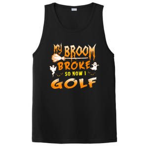 Funny Halloween My Broom Broke So Now I Golf PosiCharge Competitor Tank