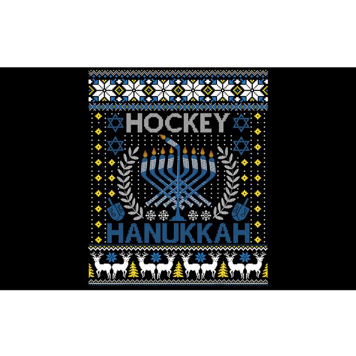 Funny Hockey Menorah Hanukkah Jewish Festival Holiday Season  Bumper Sticker