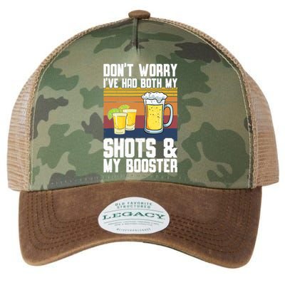 Funny Had My 2 Shots Don't Worry Had Both My Shots Tequila Legacy Tie Dye Trucker Hat