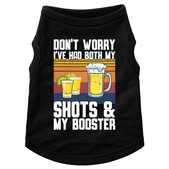 Funny Had My 2 Shots Don't Worry Had Both My Shots Tequila Doggie Tank
