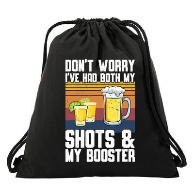Funny Had My 2 Shots Don't Worry Had Both My Shots Tequila Drawstring Bag