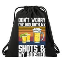 Funny Had My 2 Shots Don't Worry Had Both My Shots Tequila Drawstring Bag