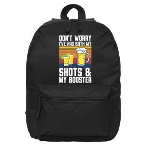 Funny Had My 2 Shots Don't Worry Had Both My Shots Tequila 16 in Basic Backpack