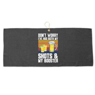 Funny Had My 2 Shots Don't Worry Had Both My Shots Tequila Large Microfiber Waffle Golf Towel