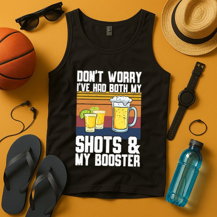Funny Had My 2 Shots Don't Worry Had Both My Shots Tequila Tank Top