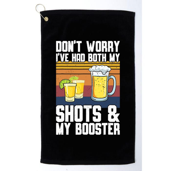 Funny Had My 2 Shots Don't Worry Had Both My Shots Tequila Golf Towel