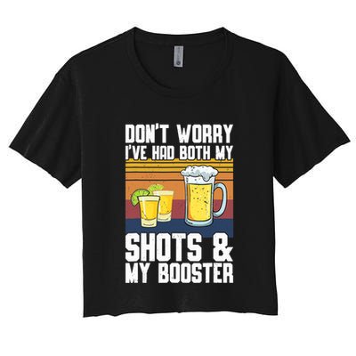 Funny Had My 2 Shots Don't Worry Had Both My Shots Tequila Crop Top