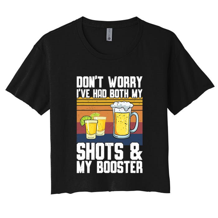 Funny Had My 2 Shots Don't Worry Had Both My Shots Tequila Crop Top