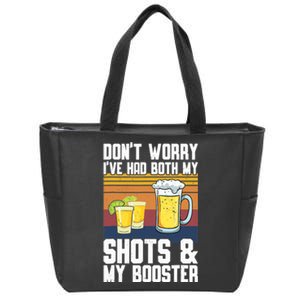 Funny Had My 2 Shots Don't Worry Had Both My Shots Tequila Zip Tote Bag