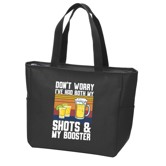 Funny Had My 2 Shots Don't Worry Had Both My Shots Tequila Zip Tote Bag