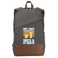 Funny Had My 2 Shots Don't Worry Had Both My Shots Tequila Cotton Canvas Backpack