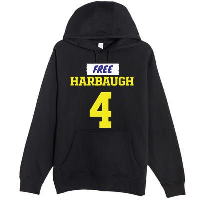 Free Harbaugh Michigan Football Jj Mccarthy Premium Pullover Hoodie