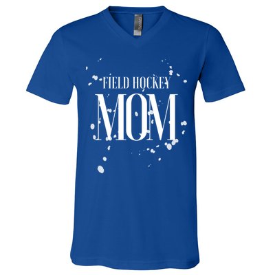 Field Hockey Mom Game Day Team Mama Biggest Fan Proud Parent Gift V-Neck T-Shirt