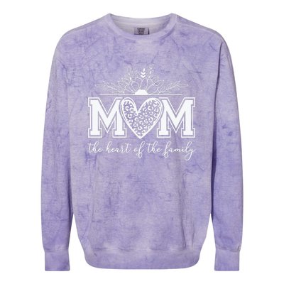 Family Heart Mom Love Colorblast Crewneck Sweatshirt