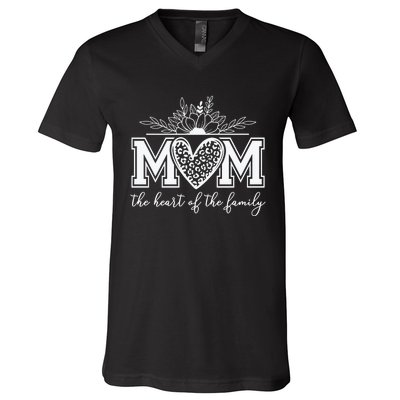 Family Heart Mom Love V-Neck T-Shirt