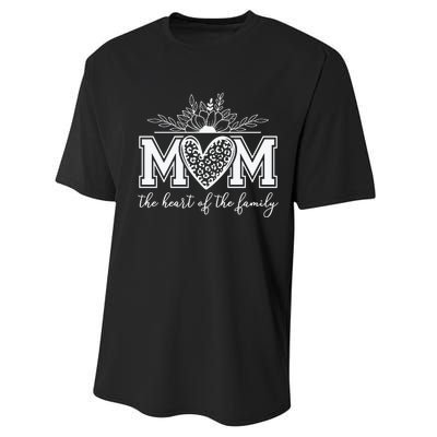 Family Heart Mom Love Performance Sprint T-Shirt