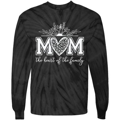 Family Heart Mom Love Tie-Dye Long Sleeve Shirt