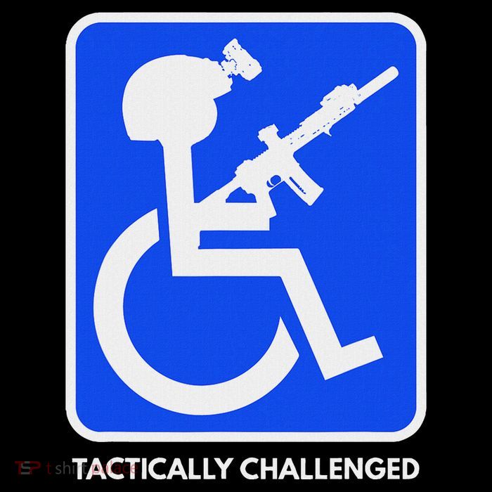 Funny Handicap Military Tactically Challenged Officer T-Shirt